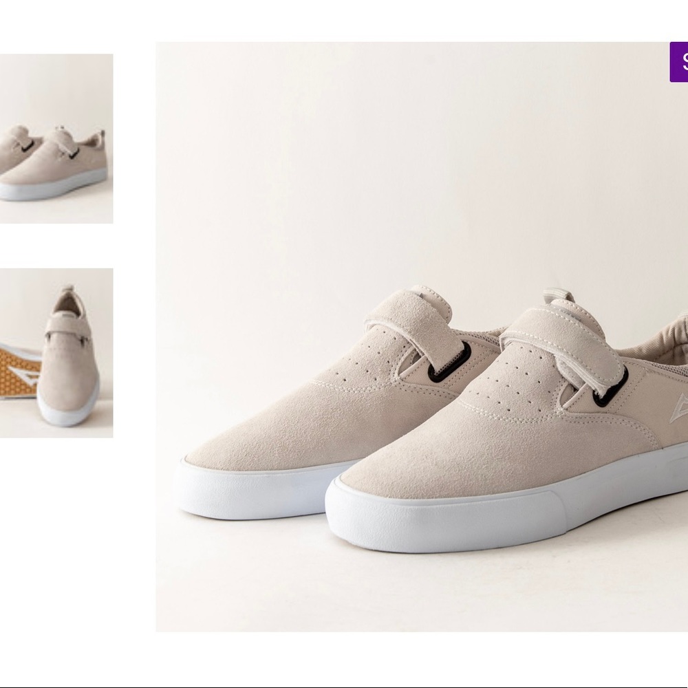 Lokai Riley 2 VS, size 10.5, White Suede (bone color), almost white.